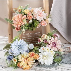 <span class=keywords><strong>Dahlia</strong></span> Fleur Artificielle Vente Chaude Arrangements Floraux Plante Décoratif <span class=keywords><strong>Bouquet</strong></span> De Mariage Fleur Artificielle - Product Image 1