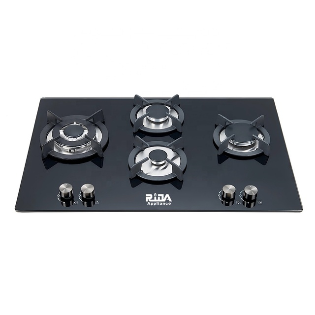 Kitchen Stove Built in Tempered Glass Gas Cooker 4 burner Ceramic Gas Stove Four Sabaf burner Gas Hob for Multi-task Cooking