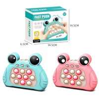 Samtoy Jeu de puzzle décompression grenouille de dessin animé, console de jeu portable à bulles à pousser, anti-stress, jeu rapide à pousser pour enfants
