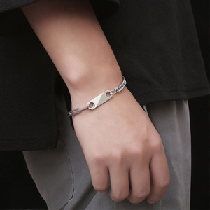 Kkylife — Bracelet en acier inoxydable avec chaîne gravée, pour <span class=keywords><strong>homme</strong></span> et femme, bijou à la mode, Clip de papier - Product Image 2