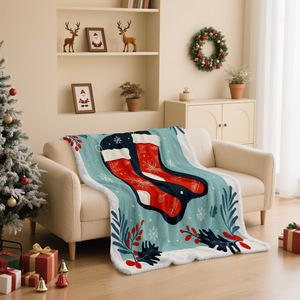 Merry Christmas Plush Throw <b>Blanket</b> With Nativity Scene Print Rectangular Cozy Home Decor Winter Use - Product Image 4