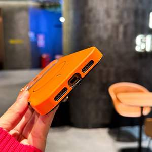 Funda para iPhone 17 Pro Max, con anillo magnético delgado, tacto piel con efecto láser, para Apple 16, cubierta protectora con ventana grande 15 - Product Image 5