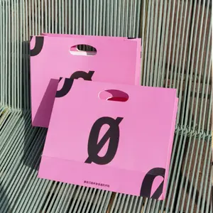 Fashion Die Cut Handle Paper Shopping Bag Pink Paper Gift Bag For Fashion and Beauty Boutique Stores Packaging