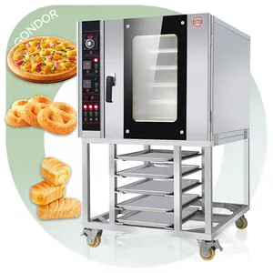 Forno rotativo para pão, forno digital com 5 bandejas, convecção rotativa, grande uso, indústria de 10 bandejas, preço de pastelaria
