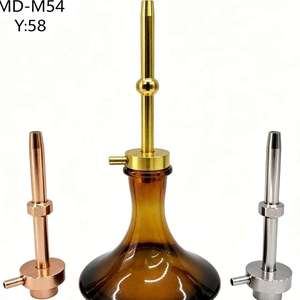Base de Vidrio Ámbar para Hookah, Soporte Metálico, Accesorio de Repuesto para Pipa de Agua - Product Image 5
