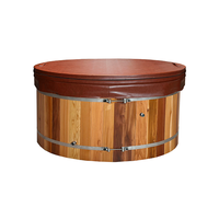 Baignoire de trempage en bois avec revêtement en acier inoxydable pour bain froid et chaud, thérapie par l'eau froide