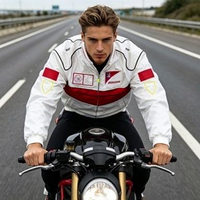 Blouson de course F1 color block pour homme, col montant, fermeture éclair intégrale, coupe-vent moto, style vintage, personnalisable avec logo, faible MOQ