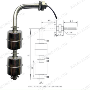 Controlador de Nivel de Fluido Magnético de Acero Inoxidable KOLAS 45/65LSS-2X-M10, Interruptor de Bola Flotante para Tanque de Agua, Indicador de Nivel de Líquido - Product Image 2