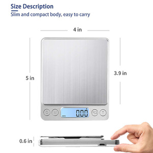J&R Hochpräzise Bestseller Digitale Friseurwaage 3kg 0,1g Küchenwaage für Lebensmittel - Product Image 3