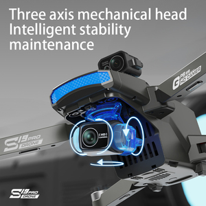 Dron <span class=keywords><strong>GPS</strong></span> Plegable S19 Pro <span class=keywords><strong>con</strong></span> <span class=keywords><strong>Cámara</strong></span> <span class=keywords><strong>1080P</strong></span>, Zoom 50x, Gimbal de 3 Ejes, Evitación de Obstáculos, Sin Escobillas, Pantalla de 1.5KM, Control Remoto - Product Image 4