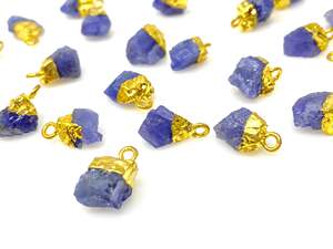 Pendentif en tanzanite brute faite à la main 8-10mm bijoux en pierres précieuses brutes naturelles | Petit pendentif en pierre de naissance | Cadeau unique pour les femmes et les hommes - Product Image 3