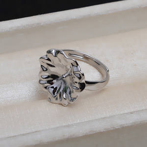 Bague baroque simple en argent S925 Wenchi, accessoires de bijoux DIY pour femmes, support vide pour grande perle (tailles 10-14), modèle chinois - Product Image 3