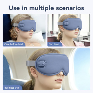 3D Shading Sleep <b>Mask</b> Hot Compress Massage for <b>Eye</b> Fatigue Relief USB Rechargeable Memory Foam Wireless Timing Control for Men - Product Image 2