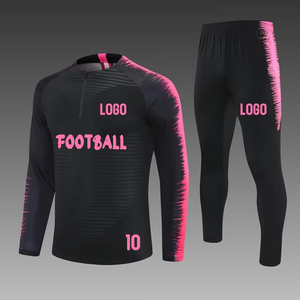 Wholesale Half Zip Custom Soccer Tracksuit Long Sleeve Jersey Jogging Sportswear Polyester Men Adult Football Team Training Suit - Product Image 1