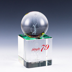 Custom Made Crystal Golf <b>Trophy</b> Hole In One Award Laser <b>Engraved</b> 6x6x13cm Business Gift - Product Image 2