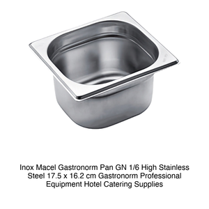 Bac alimentaire GN 1/6 en acier inoxydable 18/10, 17,5 × 16,2 × 10 h cm, 343 g Inox Inox Macel - Product Image 2