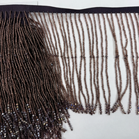 Bordure en dentelle perlée en résine avec franges à pompons et garnitures en coquillages pour vêtements, sacs, textiles de maison et chaussures
