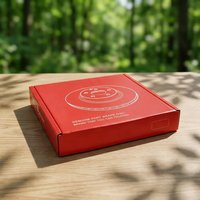 Ecologisch verantwoorde gerecycleerde golfkartonnen vierkante fruitdoos met reliëfdruk en aangepaste logo-druk voor groothandel in de landbouw