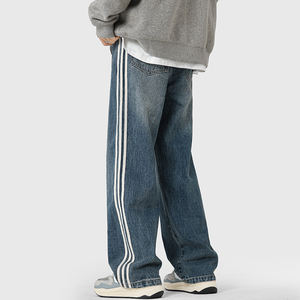 <span class=keywords><strong>Jeans</strong></span> <span class=keywords><strong>Jeans</strong></span> in Denim Y2K personalizzati da uomo alla moda <span class=keywords><strong>Jeans</strong></span> a tre righe da uomo <span class=keywords><strong>Jeans</strong></span> larghi e larghi - Product Image 5