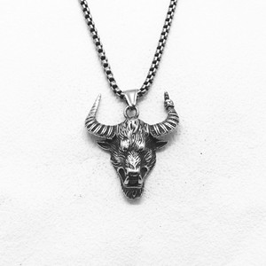 yunnique Bull Head Pendant Necklace Alloy Tibetan Silver Unisex Fashion Jewelry - Product Image 1
