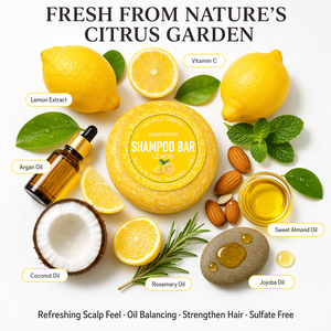 Shampooing <span class=keywords><strong>solide</strong></span> à l'extrait de citron naturel, sensation rafraîchissante du cuir chevelu, équilibrant le sébum, renforçant les cheveux, sans sulfate, sans paraben, 60g - Product Image 3
