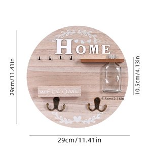 Organizador de <span class=keywords><strong>Llaves</strong></span> de Pared Creativo de Madera <span class=keywords><strong>para</strong></span> Decoración del Hogar con Gancho de Metal <span class=keywords><strong>para</strong></span> Uso en Oficina, <span class=keywords><strong>para</strong></span> <span class=keywords><strong>Colgar</strong></span> Ropa Detrás de la Puerta, <span class=keywords><strong>Tablero</strong></span> de Mensajes - Product Image 5