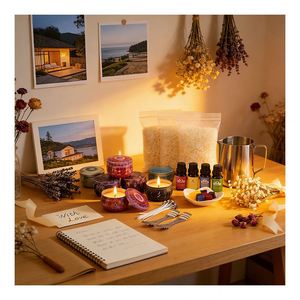 Kit de fabrication de bougies en cire de coco et de soja avec huile parfumée, colorant, pots et outils pour les artisans, les entreprises et les ateliers de démarrage - Product Image 4