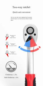 Ratchet Head Fast Ratchet <b>Wrench</b> with Quick Release Socket Handle Curved Fast Torque <b>Wrench</b> - Product Image 4