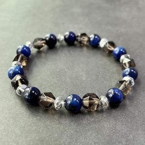 Bracelet en pierre naturelle avec perles de verre colorées, protection EMF, vente en gros directe d'usine, taille ajustable - Product Image 1