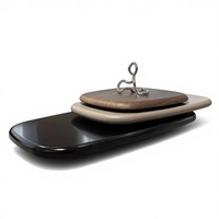 Table basse pivotante en bois de noyer, design moderne en forme de galet, trois niveaux, en MDF, pour salon
