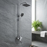 Ensemble de robinetterie de douche de luxe en laiton européen, système moderne de douche à effet pluie mural pour salle de bain