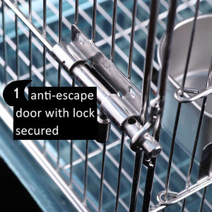 Jaula para pájaros de acero portátil SUS304, jaula transpirable para pájaros pequeños, estilo clásico con barra de soporte de percha para cría de loros canarios - Product Image 6