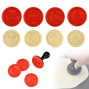 Nhựa xử lý Giáng sinh 5pcs Biscuit <span class=keywords><strong>Cookie</strong></span> Stamp bánh Silicone Stamp <span class=keywords><strong>Cookie</strong></span> <span class=keywords><strong>cutter</strong></span> <span class=keywords><strong>Set</strong></span> - Product Image 3