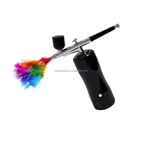 Kit de Aerógrafo Inalámbrico Negro con Certificación CE, 900mAh, Carga USB, para Maquillaje, Decoración de Pasteles, Arte de Uñas, Tatuajes, Pintura de Modelos