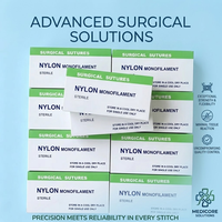 Sutures stériles en acide polyglycolique de qualité médicale 2-0 à 5-0 avec aiguille pour chats, usage chirurgical atraumatique