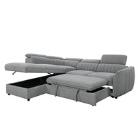 Canapé-lit deux places OEM en gros avec chaise longue latérale gauche et rangement pour appartement, hôtel, salon