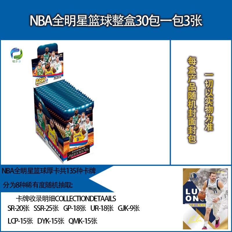 Caja completa de tarjetas gruesas de baloncesto NBA - Incluye 90 unidades.