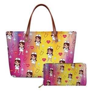 Carino leggero cartone animato infermiera Medicine borse e borse da <span class=keywords><strong>donna</strong></span> Casual a tracolla con <span class=keywords><strong>portafoglio</strong></span> lungo in pelle sintetica <span class=keywords><strong>rosa</strong></span> - Product Image 3