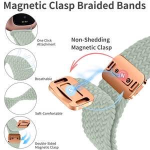Mode verstellbarer Uhren ring Fit-Bit <span class=keywords><strong>Versa</strong></span> 2 Smart Uhren armband Geflochtenes magnetisch verstellbares Uhren armband - Product Image 3