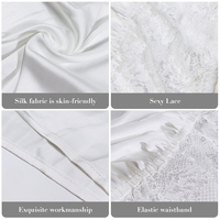Prix usine Spandex vêtements de nuit soie douce Sexy Lingerie chemise de nuit dentelle Chemise Satin Slip soie déshabillé nuisette mariée
