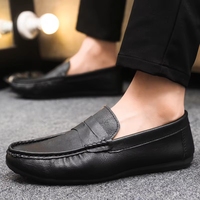 Mocassins classiques en cuir texturé pour hommes, à enfiler, légers, plats, décontractés, pour la conduite, le bureau, la ville et la marche quotidienne