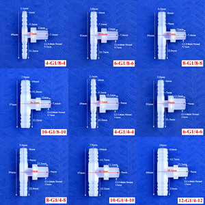 ZDVseal ポリプロピレン製 オスネジ <span class=keywords><strong>x</strong></span> ダブルバーブティー G3/<span class=keywords><strong>8</strong></span>インチ G1/2インチ - 12mm 14mm 16mm ホースジョイント（養殖用） - Product Image 4