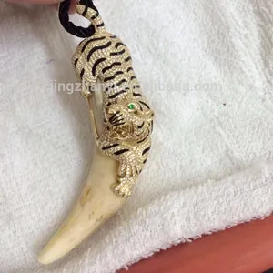 18 k oro intarsiato denti di animali in argento 925 intarsiato denti di animali 24 k oro intarsiato denti di animali