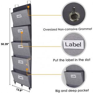 Over the Door Organizer <b>Wall</b> Closet Hanging Organizer Metal Hooks Foldable Hanging <b>Shelves</b> - Product Image 4