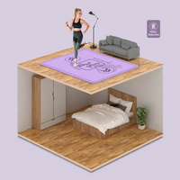 Tapis de yoga double extra large Vinique Fitness 140 cm en TPE antidérapant pour deux personnes, entraînement à domicile, tapis de saut à la corde pour couple, 10 mm/8 mm