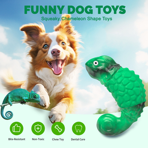 Nouveaux jouets pour chiens personnalisés, <span class=keywords><strong>jouet</strong></span> à mâcher durable pour chiens, forme de caméléon, jouets à mâcher qui couinent pour chiens - Product Image 4