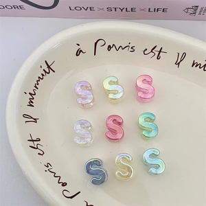 Perles <span class=keywords><strong>en</strong></span> acrylique transparentes à grand trou de 6 mm pour porte-clés, breloques lettres violettes, roses, <span class=keywords><strong>arc</strong></span>-<span class=keywords><strong>en</strong></span>-<span class=keywords><strong>ciel</strong></span>, breloques initiales, breloques alphabet - Product Image 6