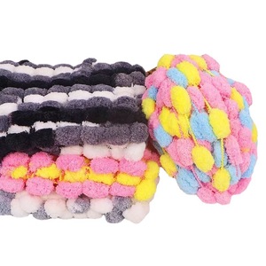 Fait à la main bricolage Crochet canapé coussin <span class=keywords><strong>tapis</strong></span> 100% Polyester fil rond boucle <span class=keywords><strong>grosse</strong></span> boule boule <span class=keywords><strong>laine</strong></span> grossière tissé matériel sac - Product Image 5