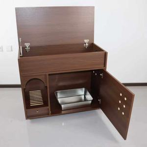 Geurdicht huisdierenmeubilair, makkelijk schoon te maken, schuurdeur-design, groothandel, hoge kwaliteit massief houten wandgemonteerde krabplank voor katten - Product Image 1