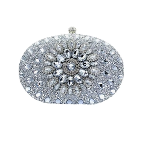 New Cross-border Polyester Bag Full Glitter Glass Rhinestone Buckle Chain Strap <b>Clutch</b> Birthday <b>Wedding</b> Party Tanjing - Product Image 5